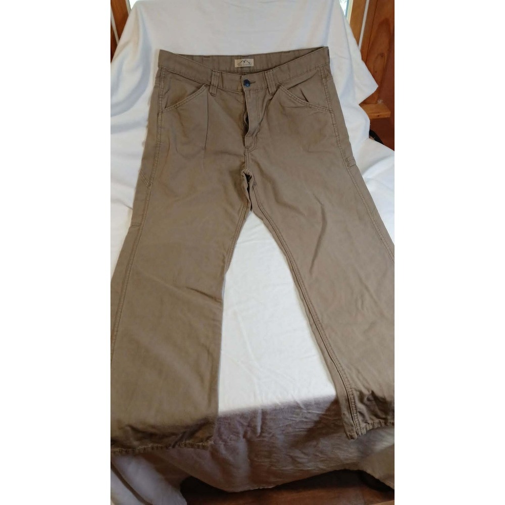 Blue Mountain Khaki Carpenter Pants Mens 36x32 Tan Cotton Canvas Utility Work